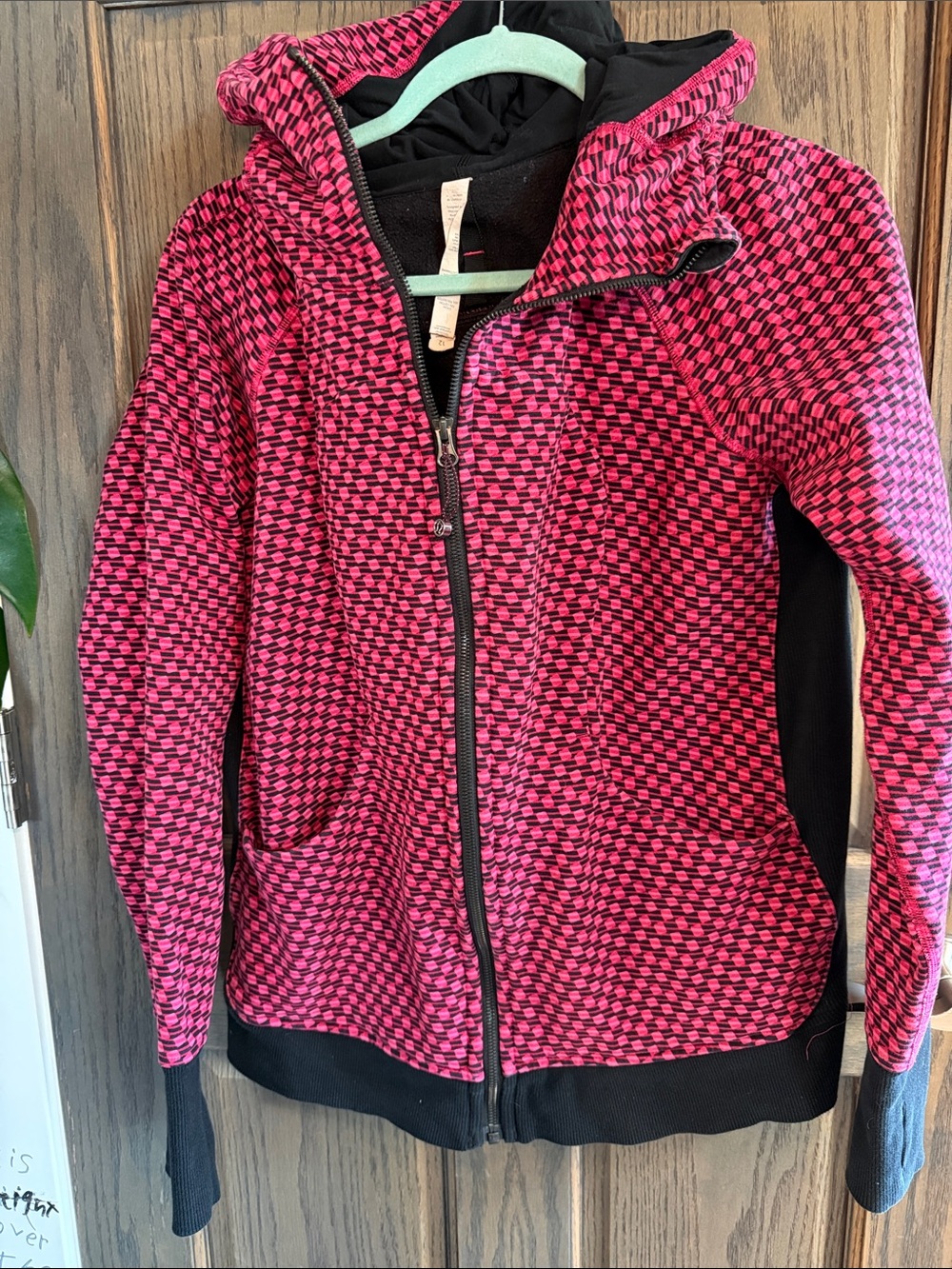 lululemon athletica Pink Hooded Zip Bomber Jacket